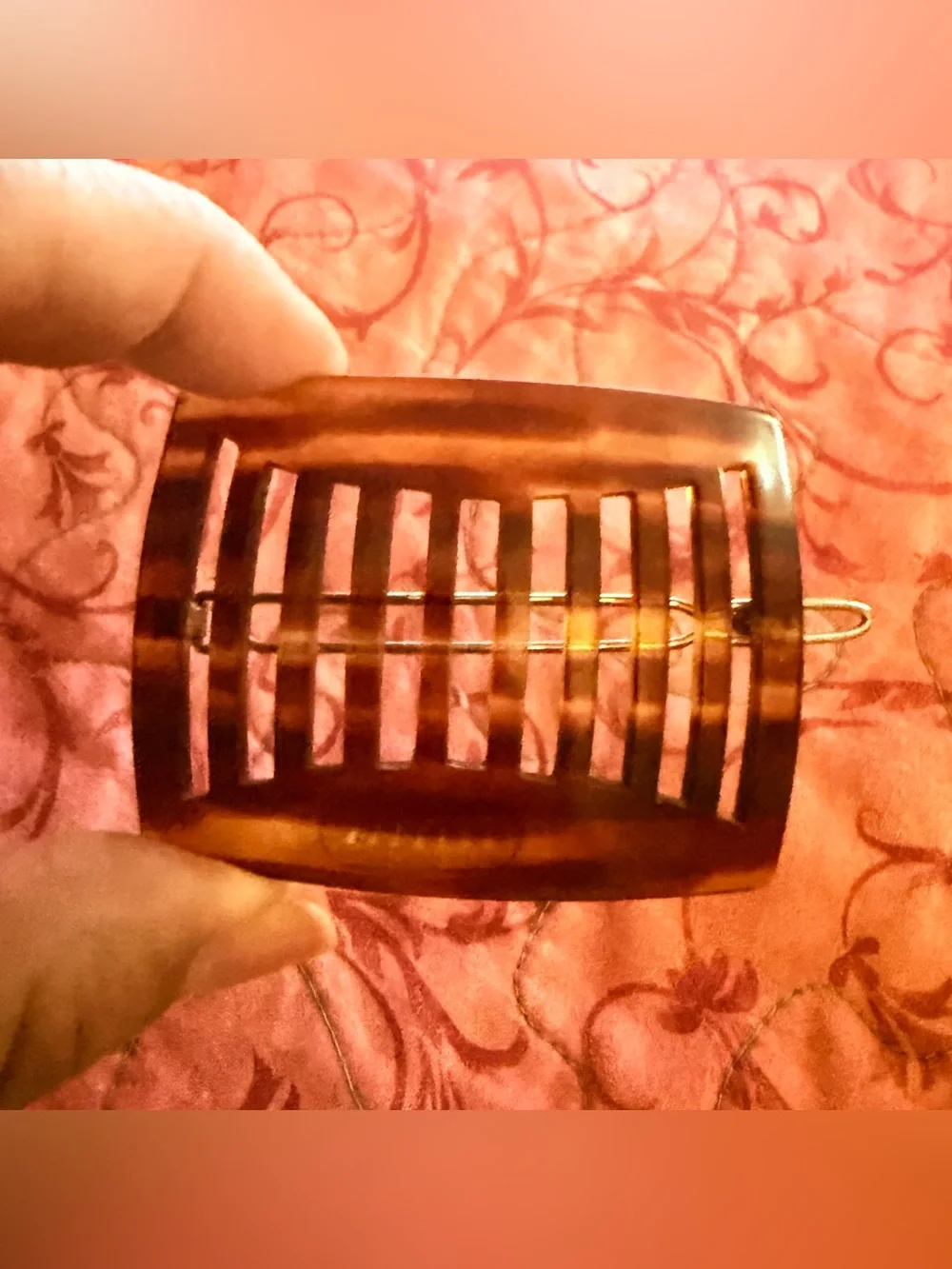 1960’s French Tortoiseshell Statement Barrette Hair Clip, Boho Style, Deadstock